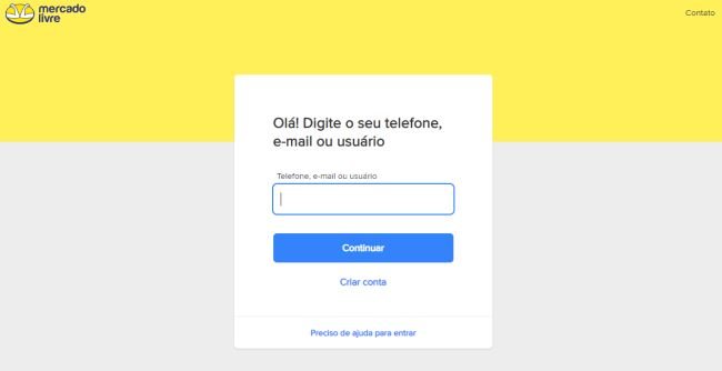 Página de login da plataforma.