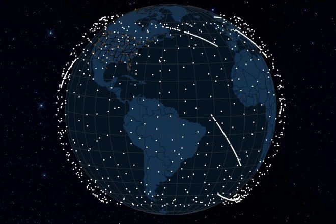 Constelação Starlink pode interferir em comunicações privadas e governamentais. (Fonte: Satellitemap.space/Reprodução)