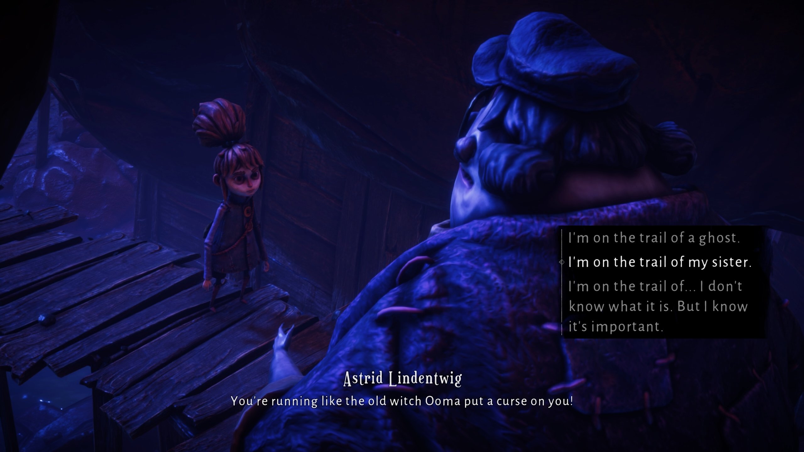 O jogador pode escolher o que falar para os personagens que encontra em sua jornada.