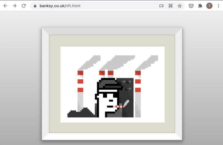 Suposto NFT do artista britânico Banksy.