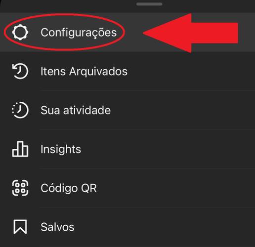 Vá até o menu inicial do app e acesse a opção 