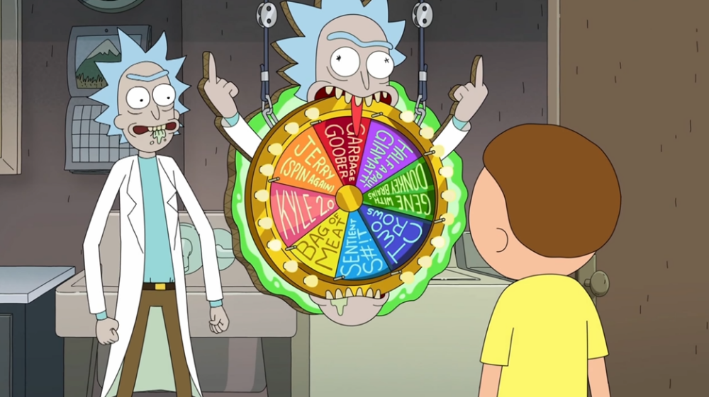 Rick usa a Roda das Coisas Melhores que o Morty