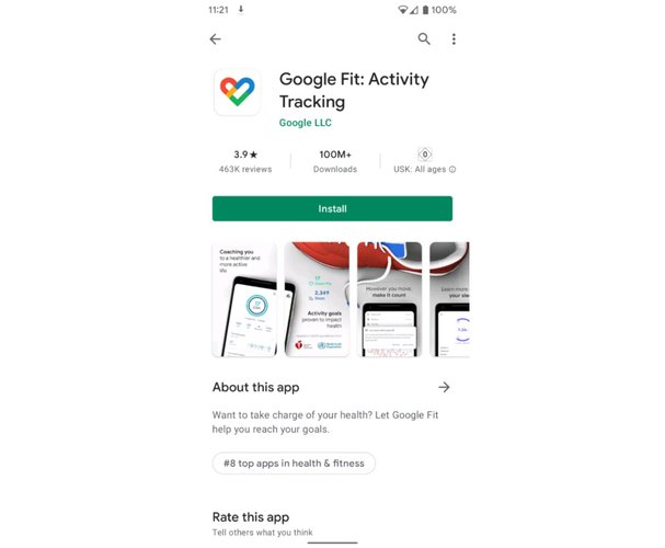 Google Fit alcançou 100 milhões de downloads na Play Store. (Fonte: Android Police / Reprodução)