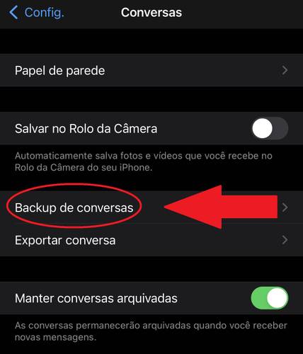 Localize a opção 