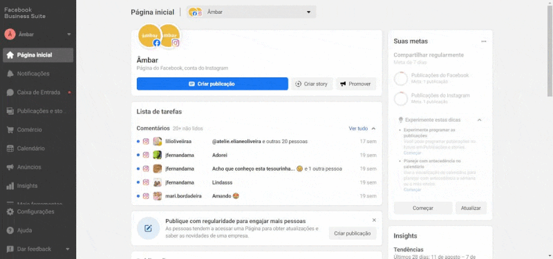 Caminho para acessar o Criador de Anúncios do Facebook Business. (Fonte: Facebook Business, Adriano Camacho / Reprodução)