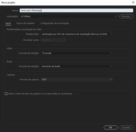 Crie um novo projeto para começar a editar seu vídeo