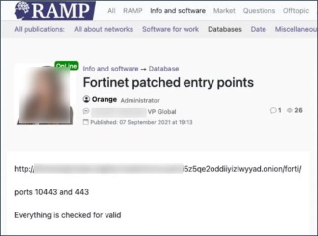 A postagem no fórum hacker direciona para um servidor acessado via Tor.