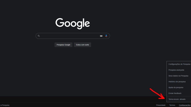 Google Search Dark Mode