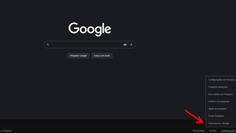 Google Search Dark Mode