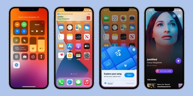 O reconhecimento de músicas pela Central de Controle do iOS não exige a instalação do Shazam.