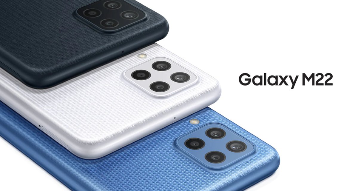 Galaxy M22 é lançado com tela Super AMOLED e câmera quádrupla