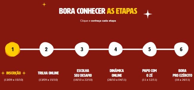 As etapas de seleção serão online e acontecem até novembro.