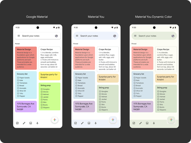 O uso da fonte Google Sans Text muda a organização de alguns textos