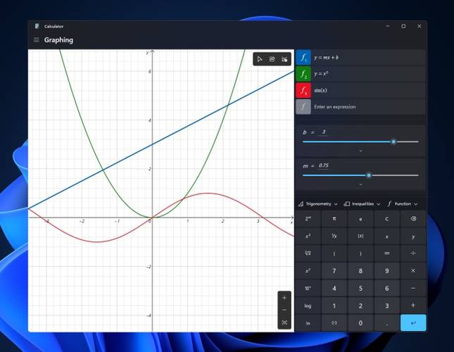 Nova calculadora do Windows 11.