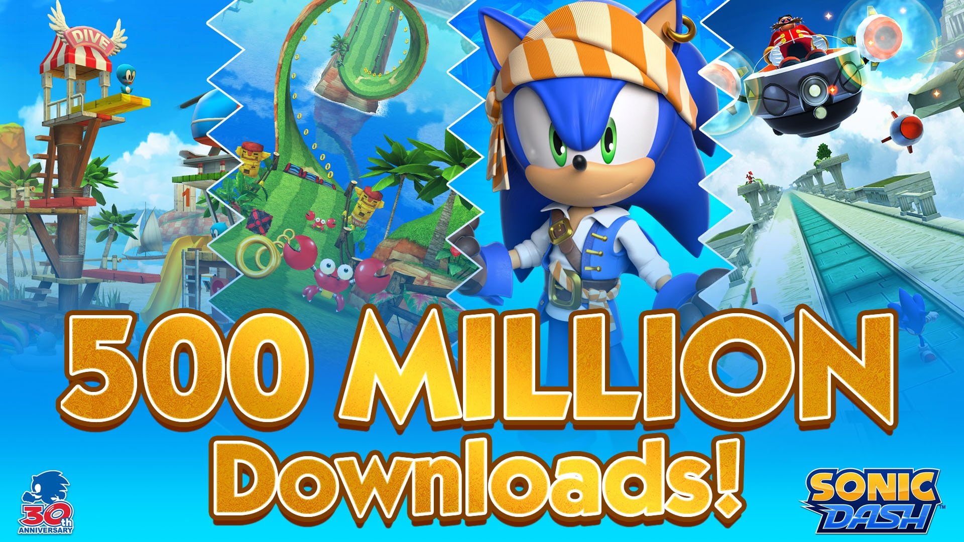 Sonic Dash já tem mais de 500 milhões de downloads ao redor do mundo