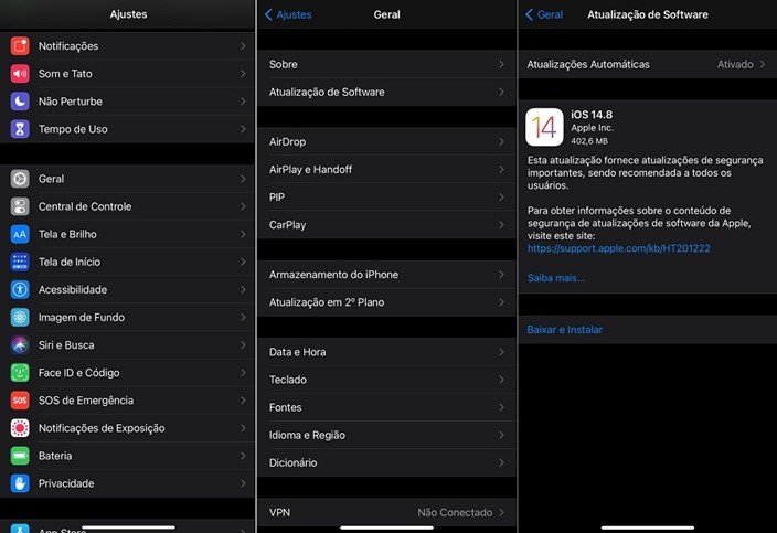 atualizar iOS 15