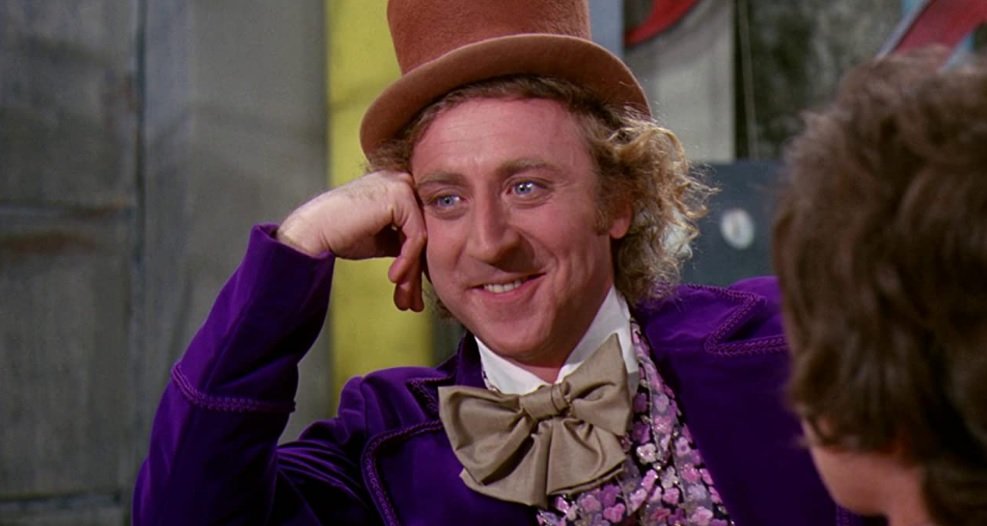 A figura de Willy Wonka em uma das adaptações dos livros de Roald Dahl de A Fantástica Fábrica de Chocolate (1971)