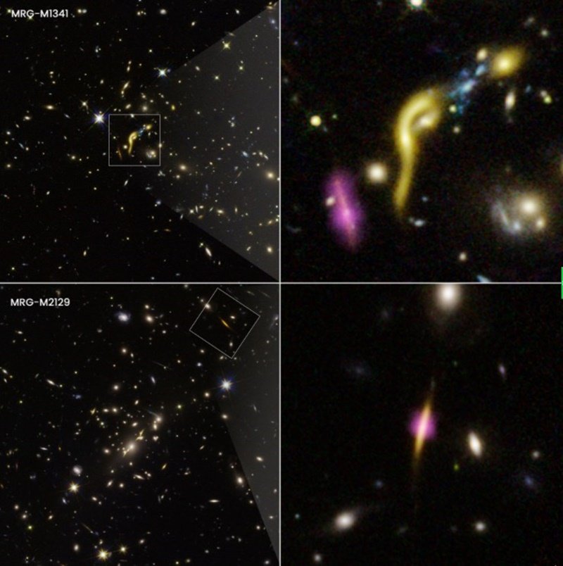 Identificação das galáxias que estão ficando sem combustível. (Fonte: NASA/Reprodução)