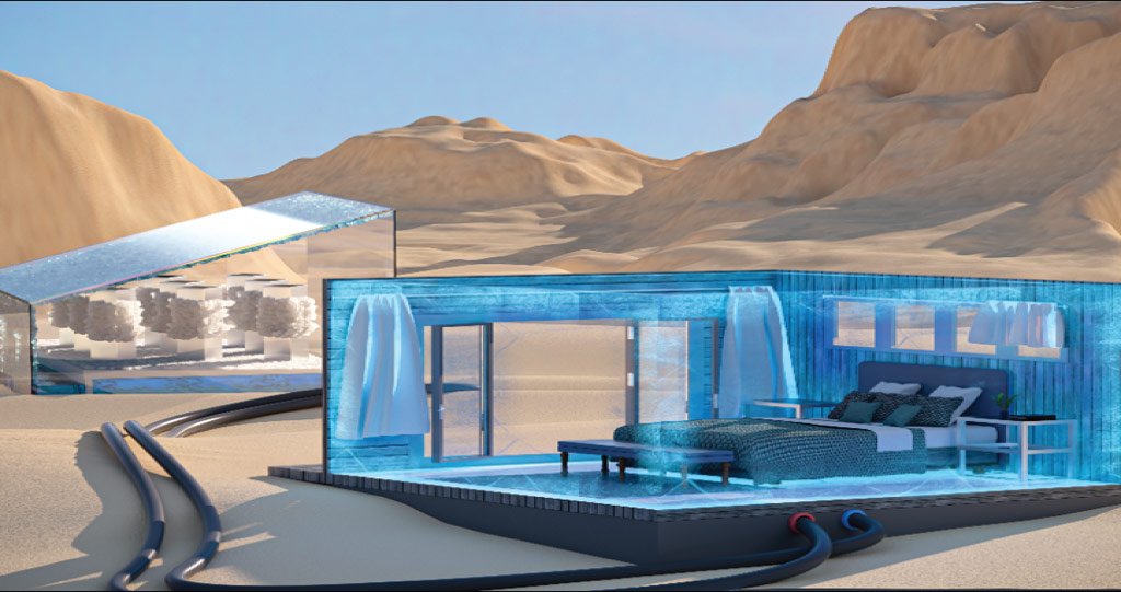 Ilustração do sistema projetado pelos engenheiros do KAUST, que pode ser usado para resfriar ambientes residenciais