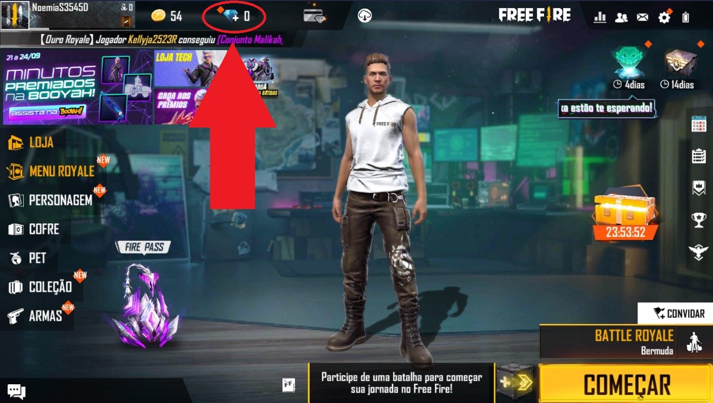 Resgate de Créditos para o Free Fire