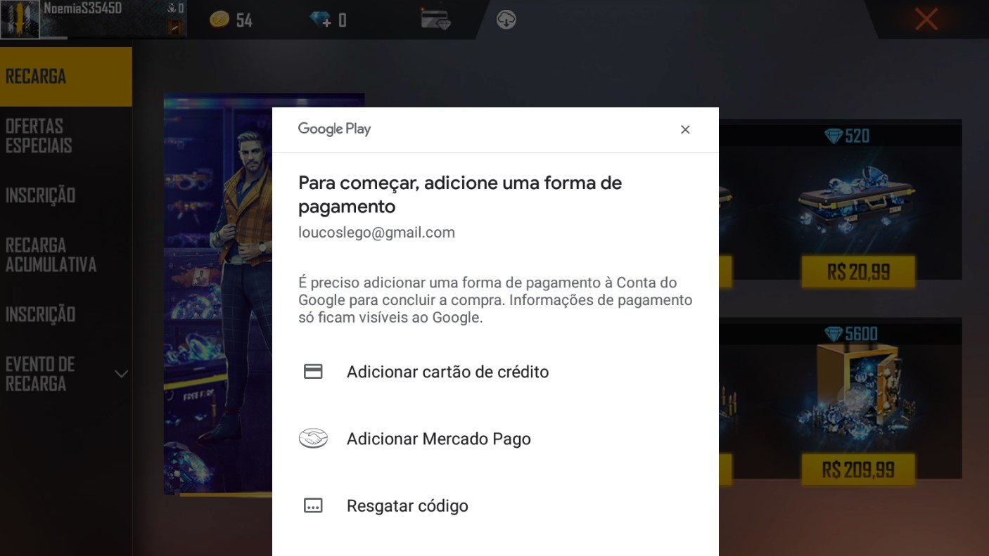 Tanto no iOS quanto no Android, você pode efetuar o pagamento através da carteira do seu perfil da conta