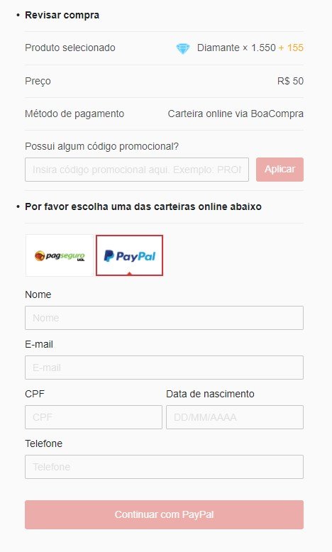 Antes de preencher as informações de pagamento, revise a sua compra e confira se o valor é mesmo o solicitado