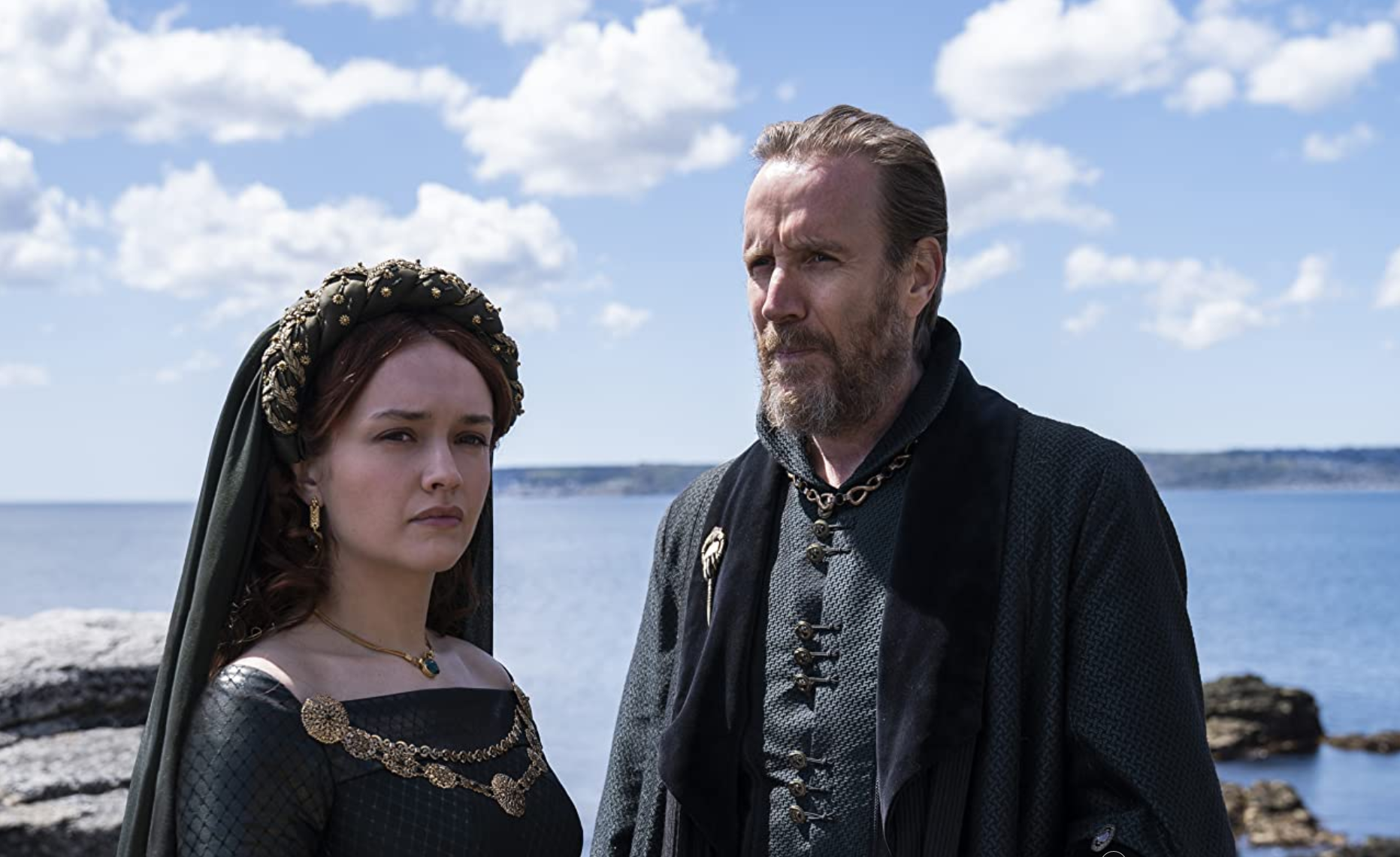 Rhys Ifans e Olivia Cooke em 'House of the Dragon'.
