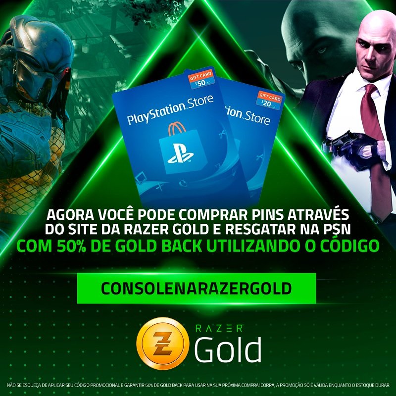 Promoção de cashback da chegada dos consoles ao Razer Gold