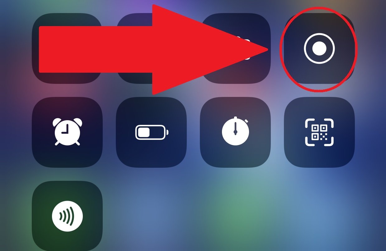 O botão de Gravar Tela do iOS pode variar de posição de acordo com as configurações do usuário
