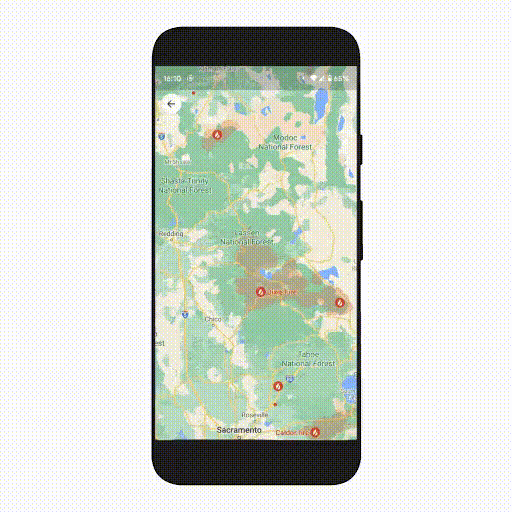Nova camada do Google Maps mostra informações sobre incêndios florestais para facilitar evacuação. (Fonte: Google/Reprodução)