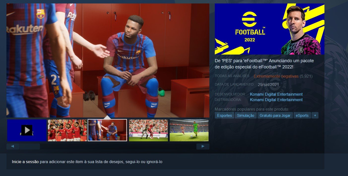 Por que PES 2022 virou eFootball?