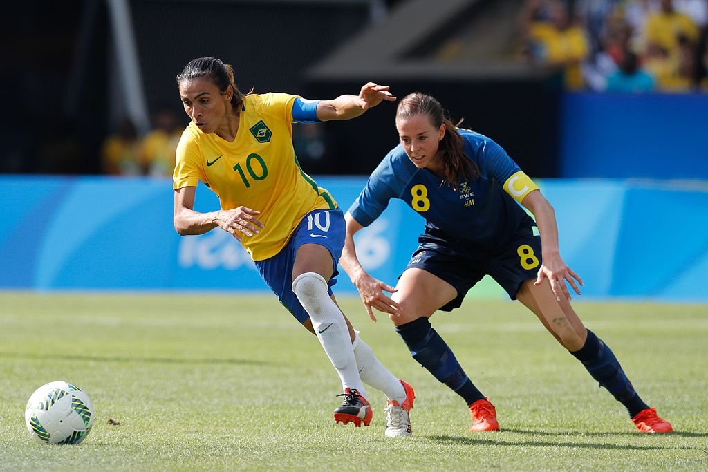A brasileira Marta foi eleita cinco vezes a melhor jogadora do mundo. (Fonte: Wikimiedia/Agência Brasil/Reprodução)