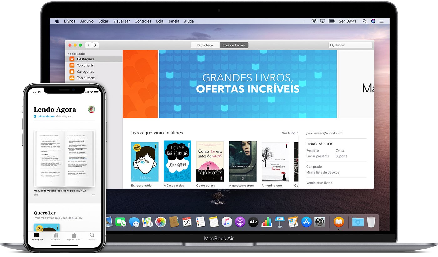 O Apple Livros permite que você tenha acesso a milhares de e-books