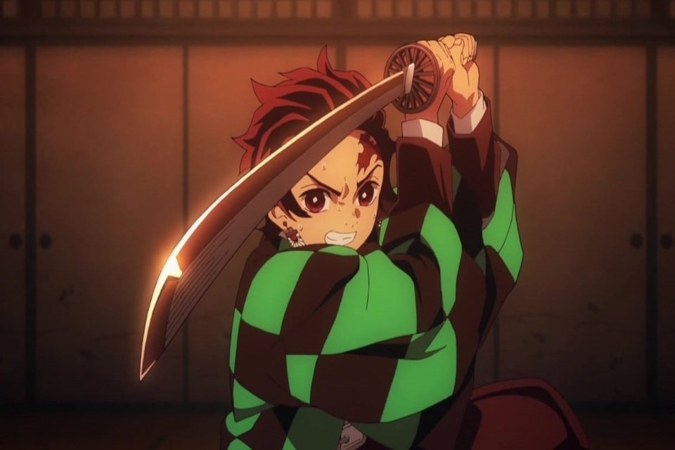 Tanjiro Kamado recebe sua espada (Nichirin) e ela muda de cor