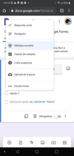 O Google Forms oferece uma série de opções diferentes para as respostas. (Fonte: Google Forms/Reprodução)