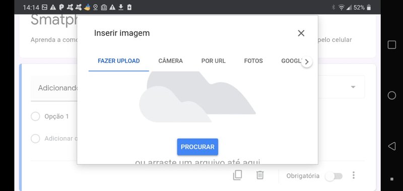 Caso prefira, você pode virar o celular na horizontal para facilitar a visualização de todos os campos do Google Forms. (Fonte: Google Forms/Reprodução)