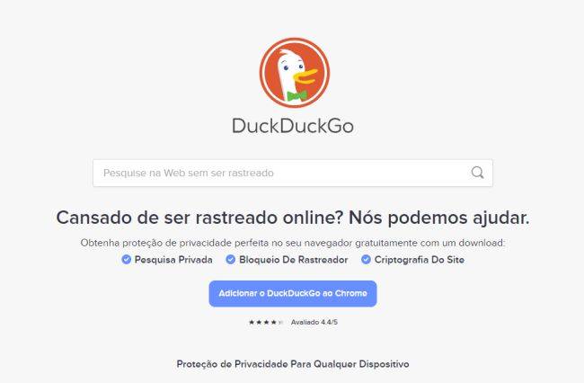 O DuckDuckGo é conhecido por priorizar a privacidade.