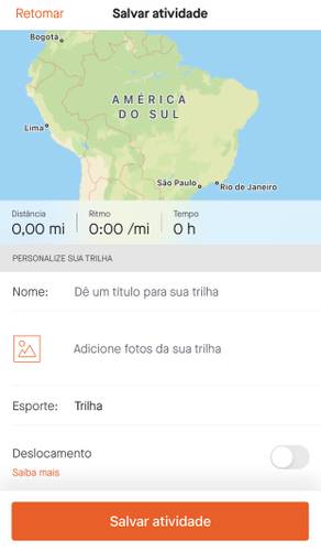 É possível adicionar informação ao término da atividade e até mesmo incluir uma foto para ilustrar