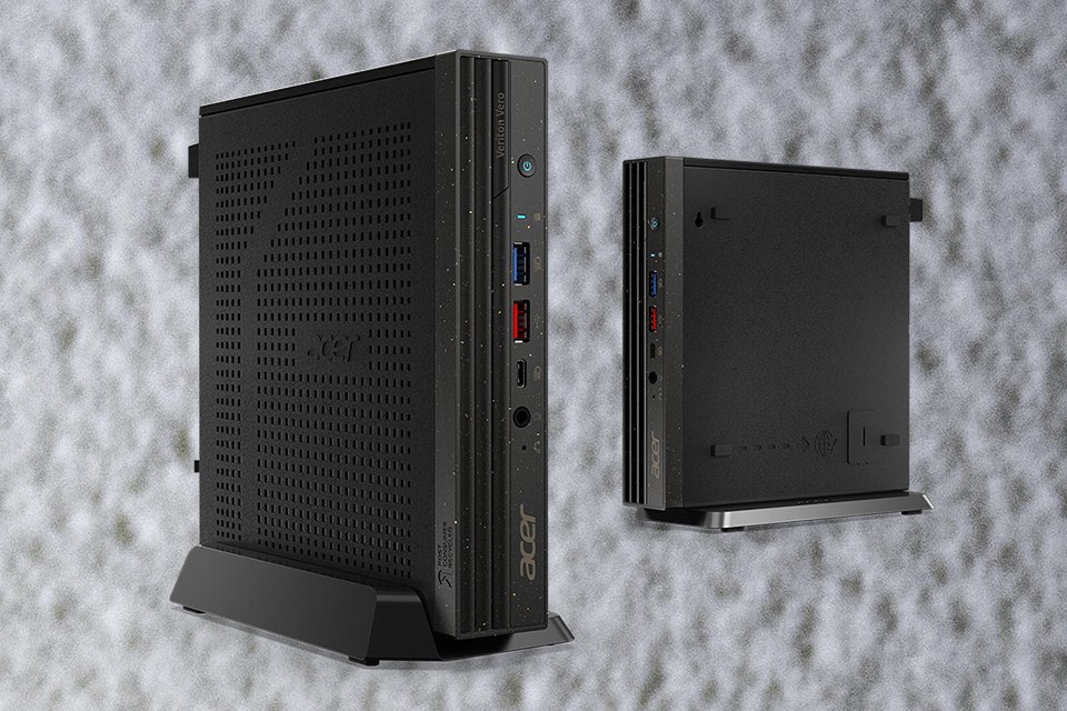 Apesar de parecer um PlayStation 2, o Veriton Vero Mini é um computador comercial