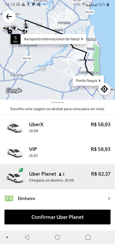 Usuários podem escolher viagens com compensação da pegada de carbono. (Fonte: Uber/Reprodução)