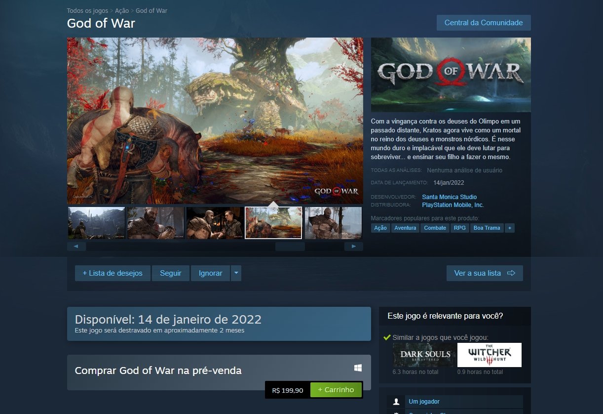 God of War é anunciado para PC e você já pode garantir sua cópia no Steam