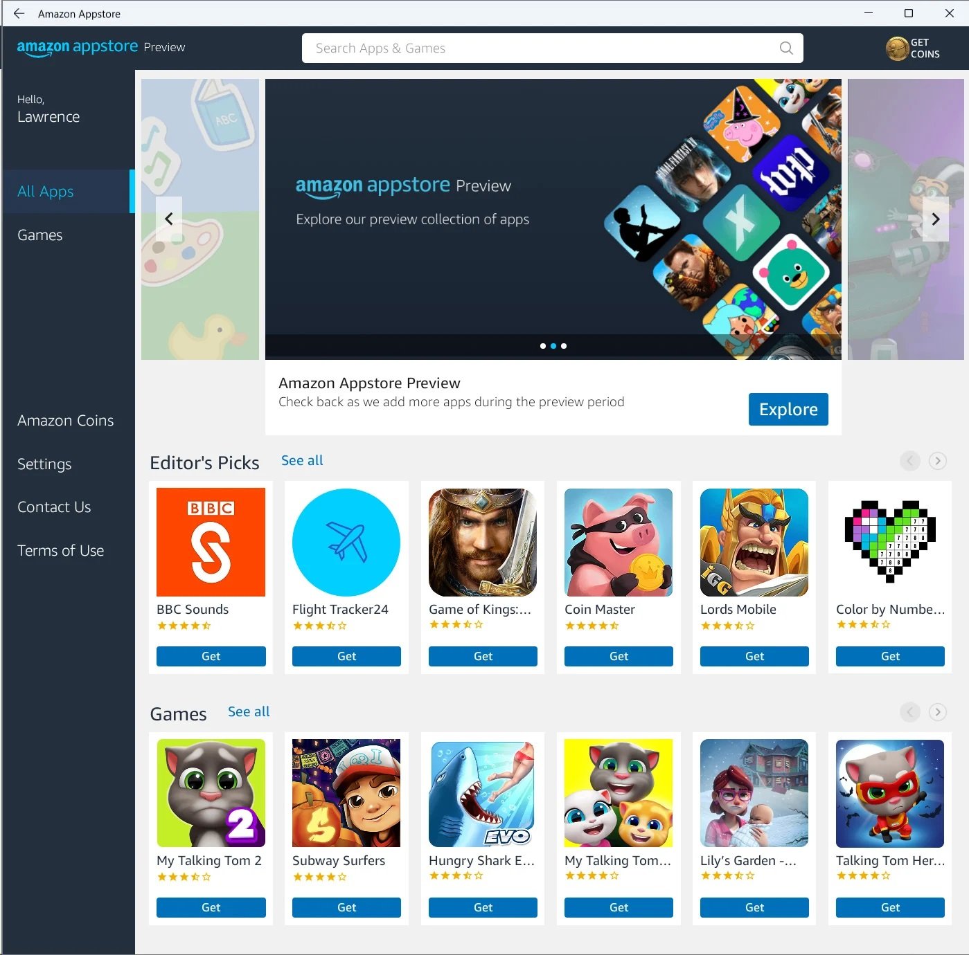 Prévia da Amazon Appstore com exemplos de apps