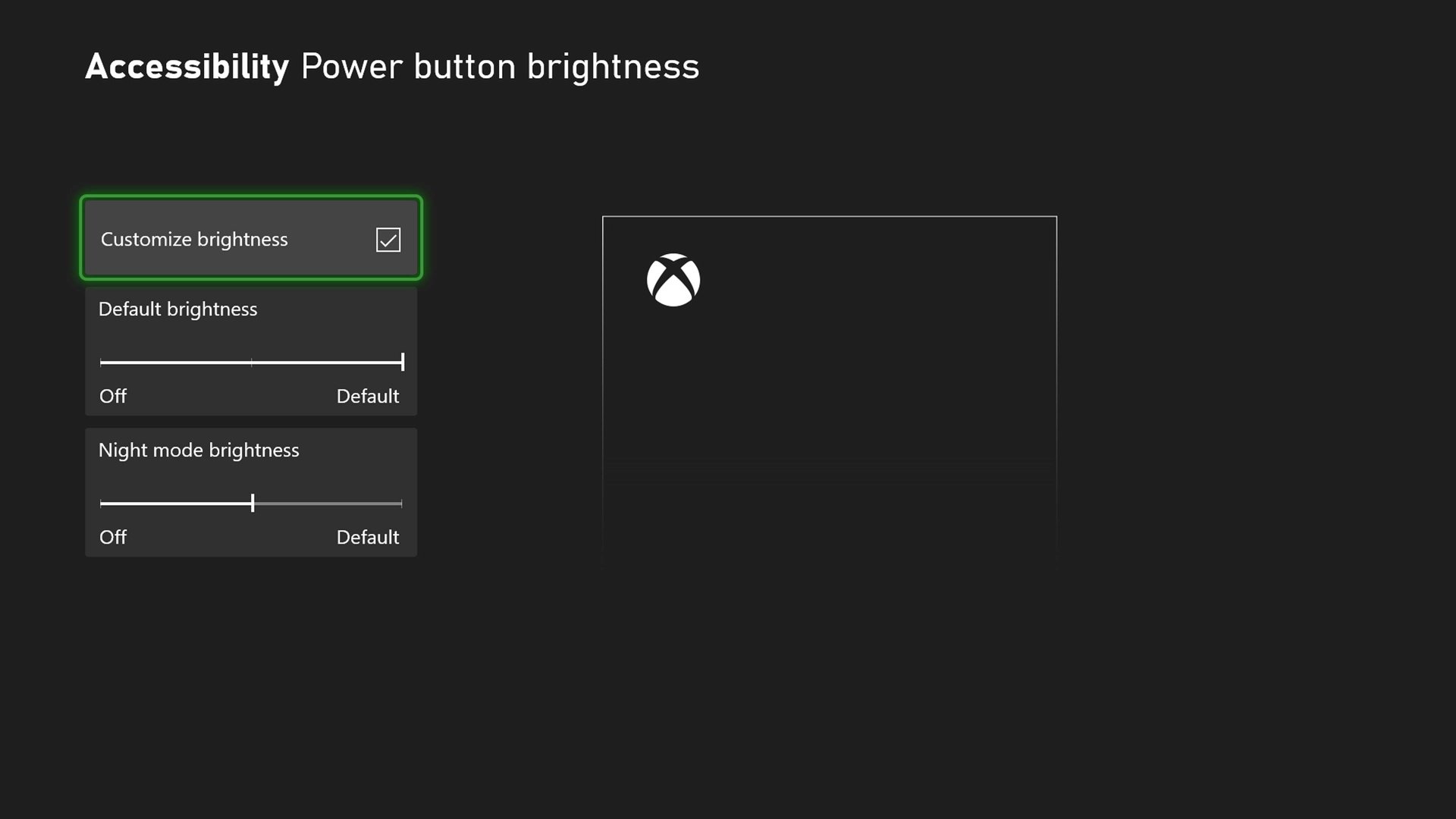 Uma das novas opções de modo noturno permite personalizar a iluminação dos botões power no console e no controle