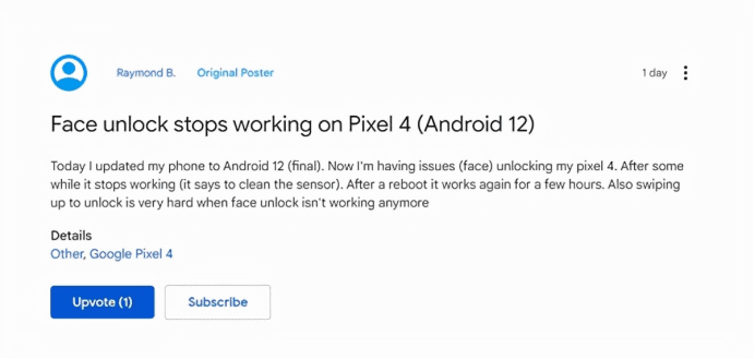 Relatos dos usuários dos dispositivos Pixel são registrados em fóruns do Google.