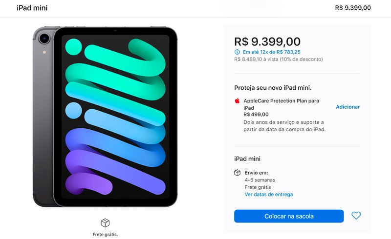 iPad Mini 6 — configurações avançadas (Fonte: Apple/Reprodução)