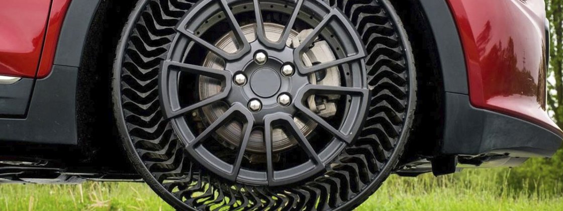 Imagem de: Conheça o pneu sem ar e que não fura criado pela Michelin e GM