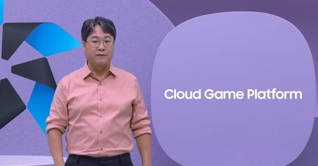 Apresentação do serviço de jogos na nuvem da Samsung durante a SDC 2021.
