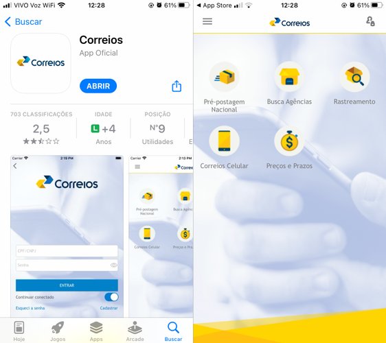 Aplicativo Correios (Fonte: Correios/Reprodução)