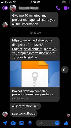 Em geral, os golpistas usam o mesmo texto para enviar o arquivo malicioso.