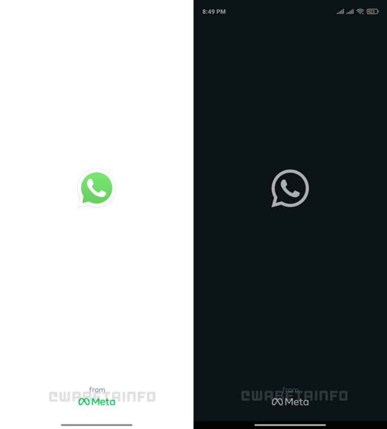 Tela inicial do WhatsApp apresenta o app como um serviço do Meta.